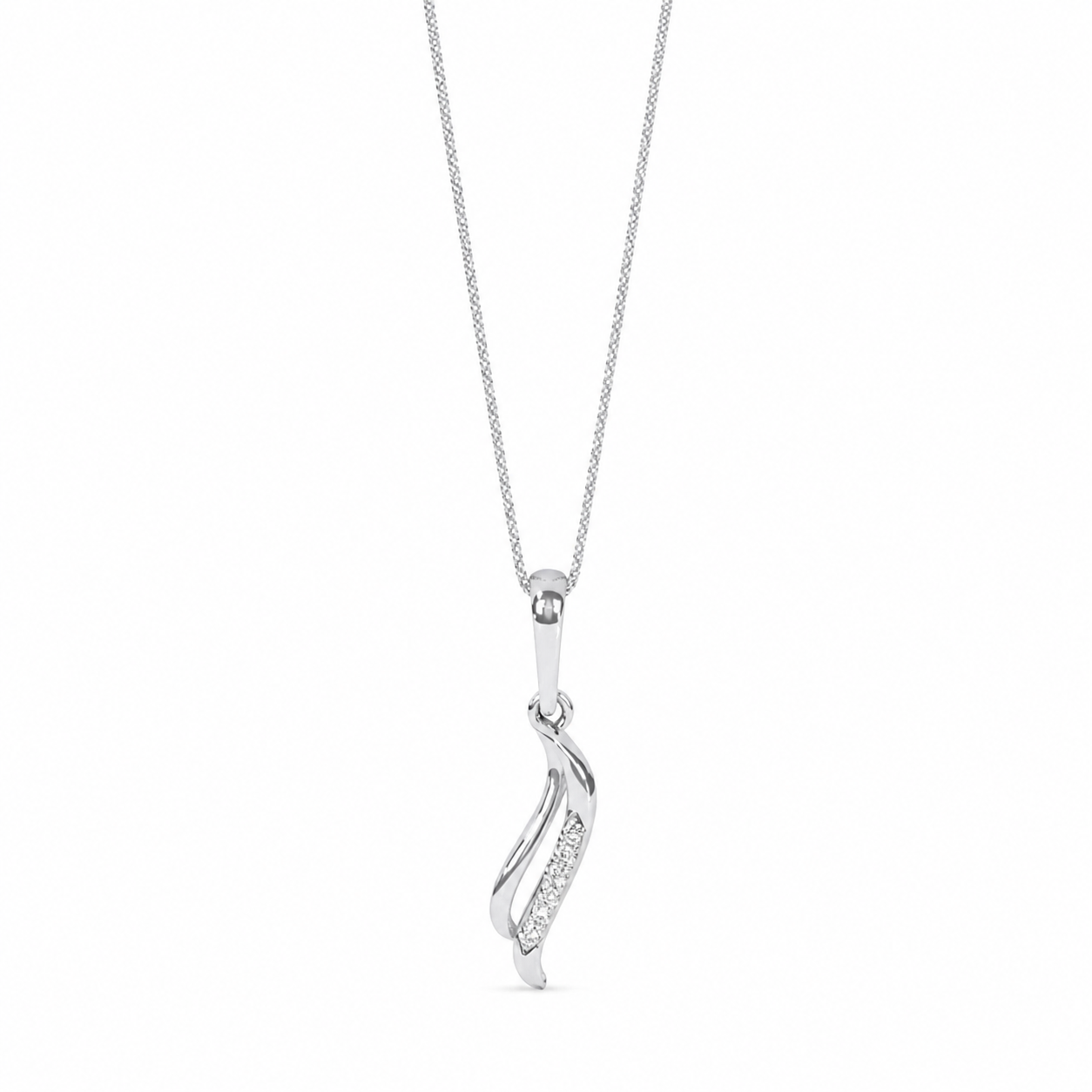 Leaf Gold Diamond Pendant
