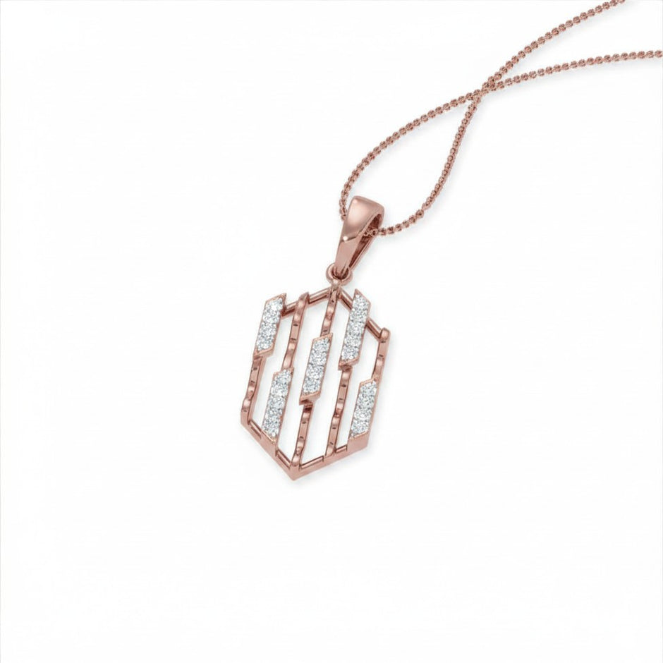 Hexagonal Lattice Gold Diamond Pendant