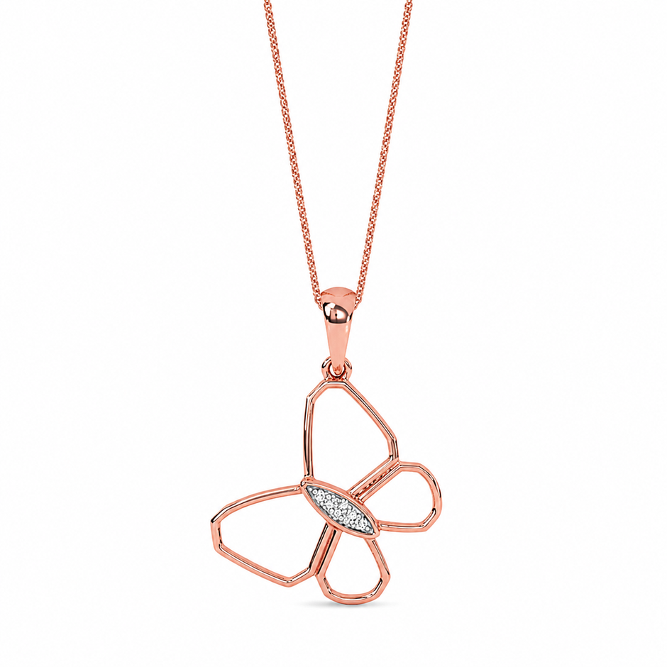Butterfly Gold Diamond Pendant