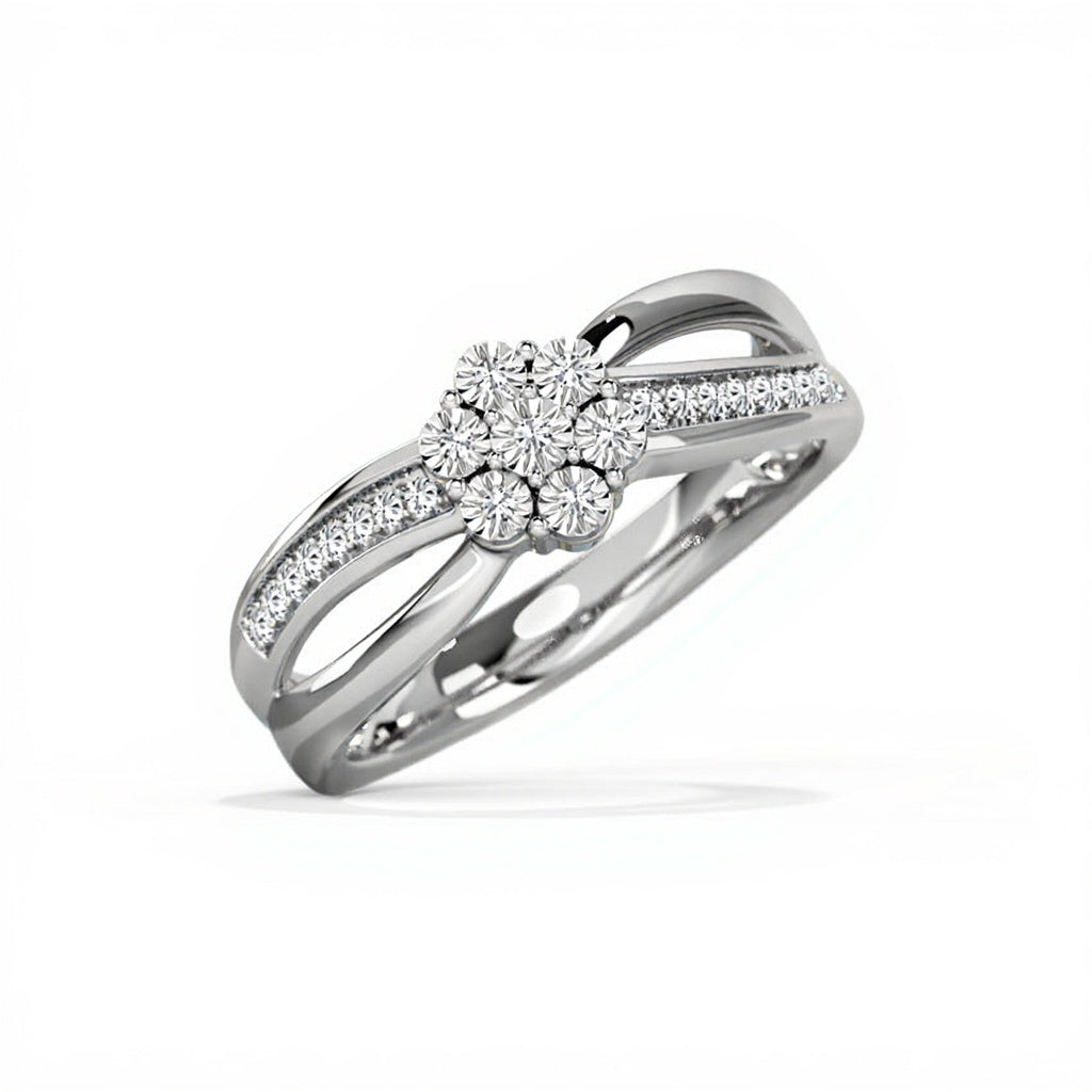 Blossom Flower Gold Diamond Ring