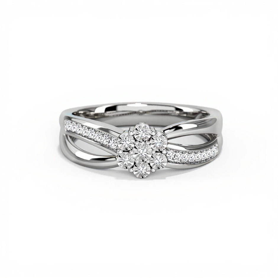 Blossom Flower Gold Diamond Ring