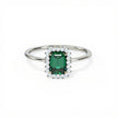 Green Stone Gold Diamond Ring Diana Style