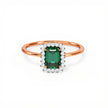 Green Stone Gold Diamond Ring Diana Style