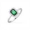 Green Stone Gold Diamond Ring Diana Style