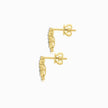 Heart-Shaped Gold Diamond Earrings in gold — side profile, image 3