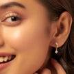 Floral Leaf Gold Diamond Earrings