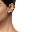 Dazzle Cluster Gold Diamond Earrings
