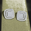 Dazzle Cluster Gold Diamond Earrings