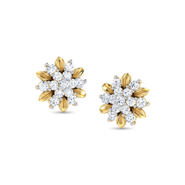 Floral Gold Diamond Earrings
