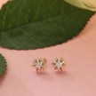 Floral Gold Diamond Earrings