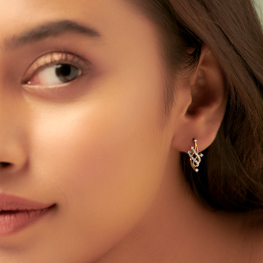 Celestial Lattice Gold Diamond Earrings