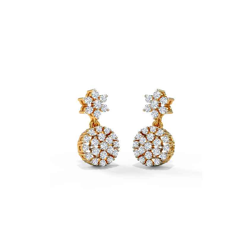 Star Cluster Gold Diamond Earrings