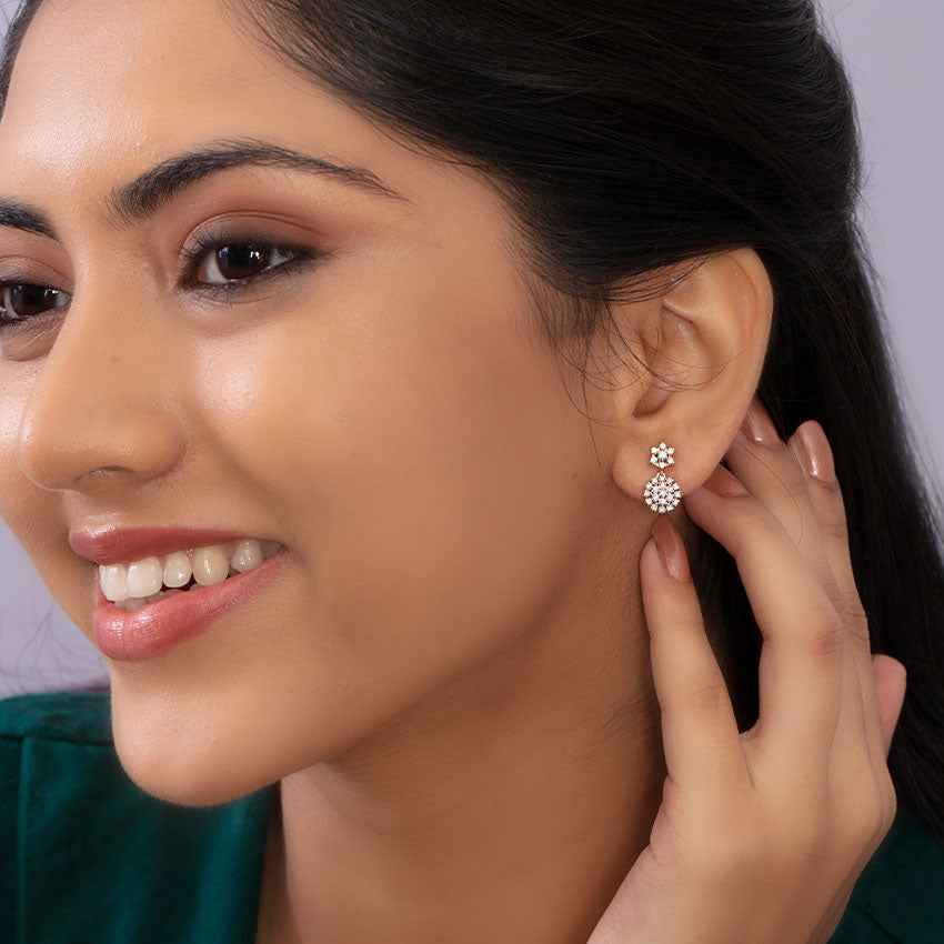 Star Cluster Gold Diamond Earrings