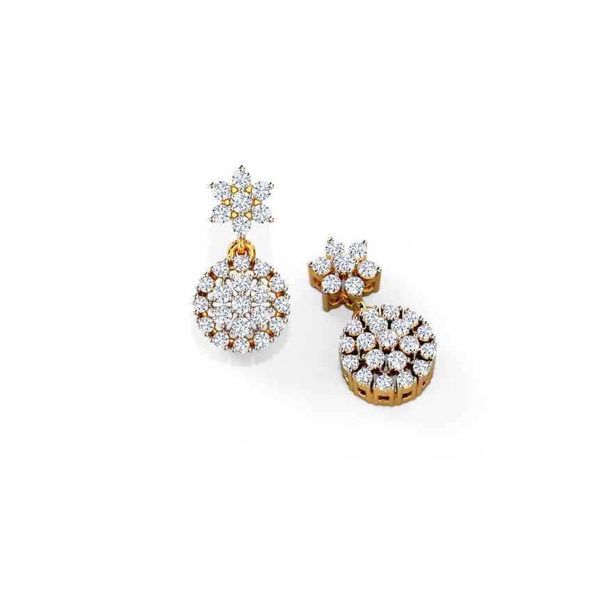 Star Cluster Gold Diamond Earrings