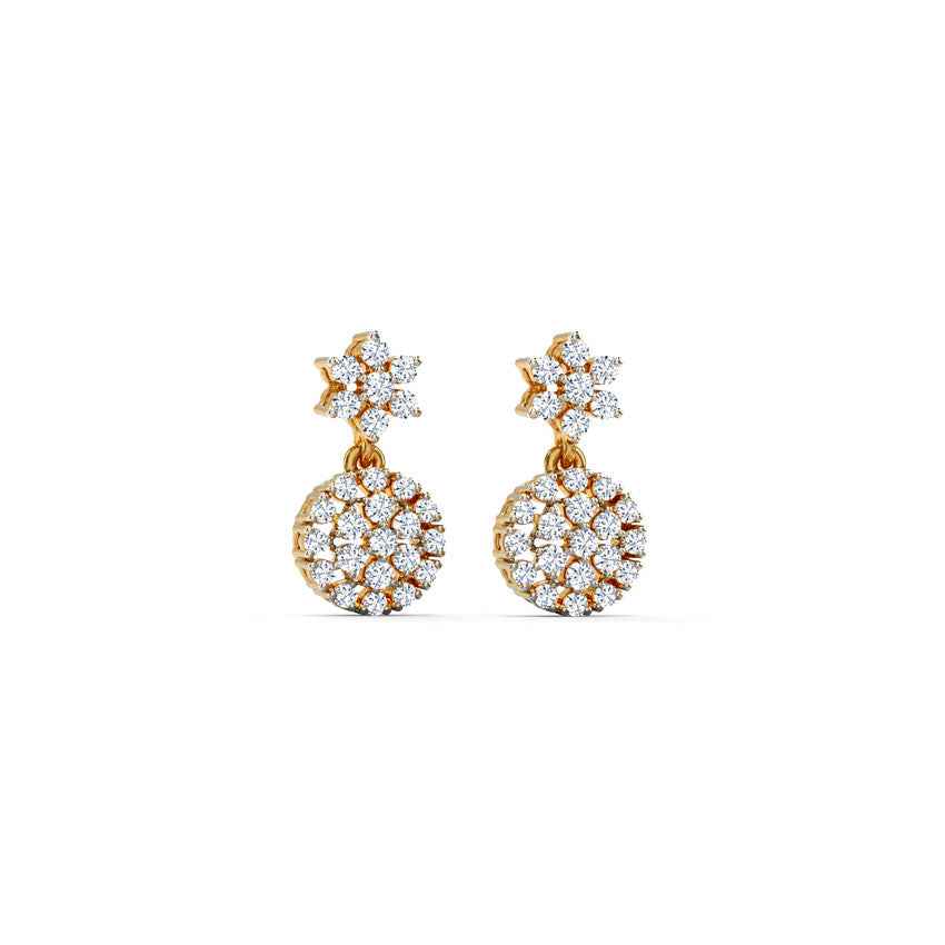 Star Cluster Gold Diamond Earrings