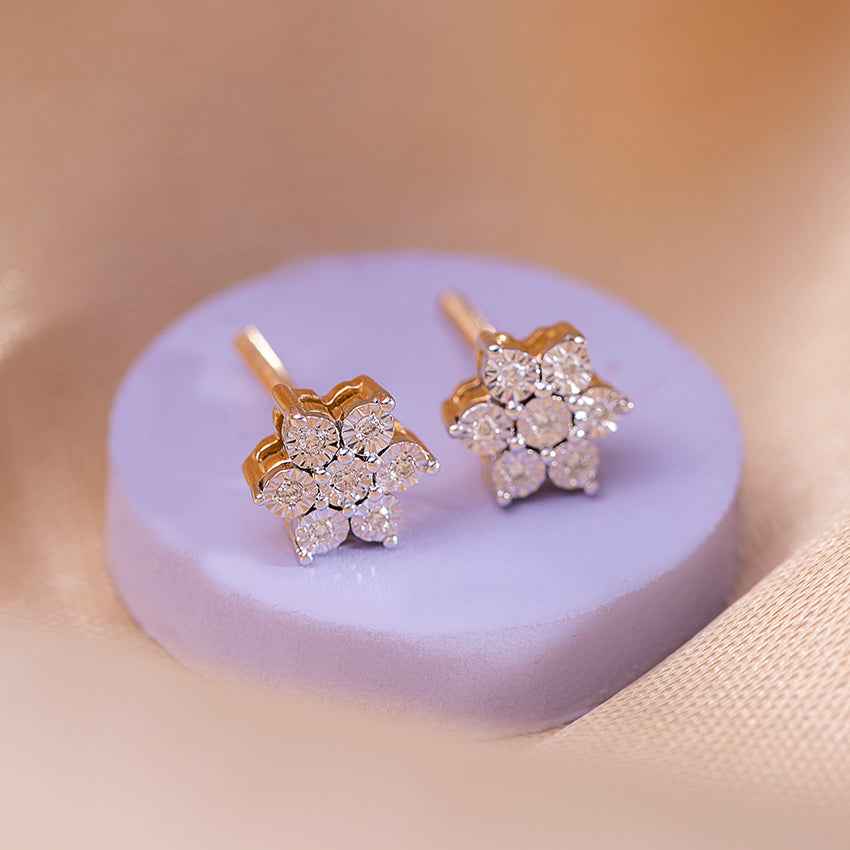 Star Gold Diamond Earrings