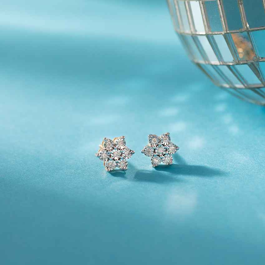 Star Gold Diamond Earrings
