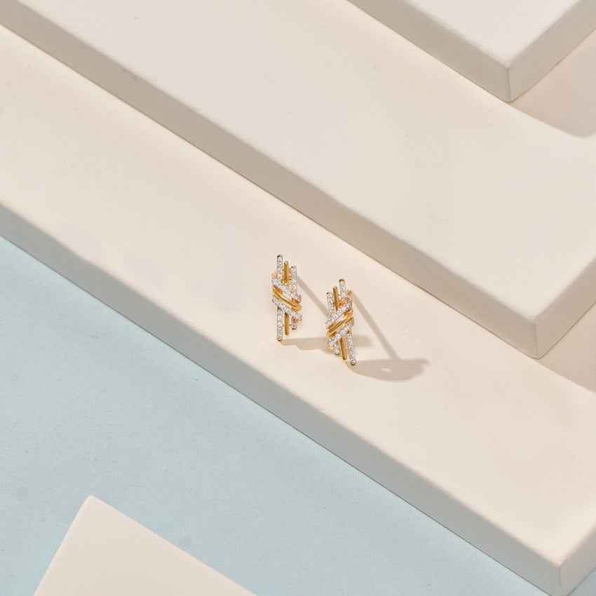 Twilight Tumble Gold Diamond Earrings