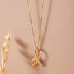 Ribbon Gold Diamond Pendant