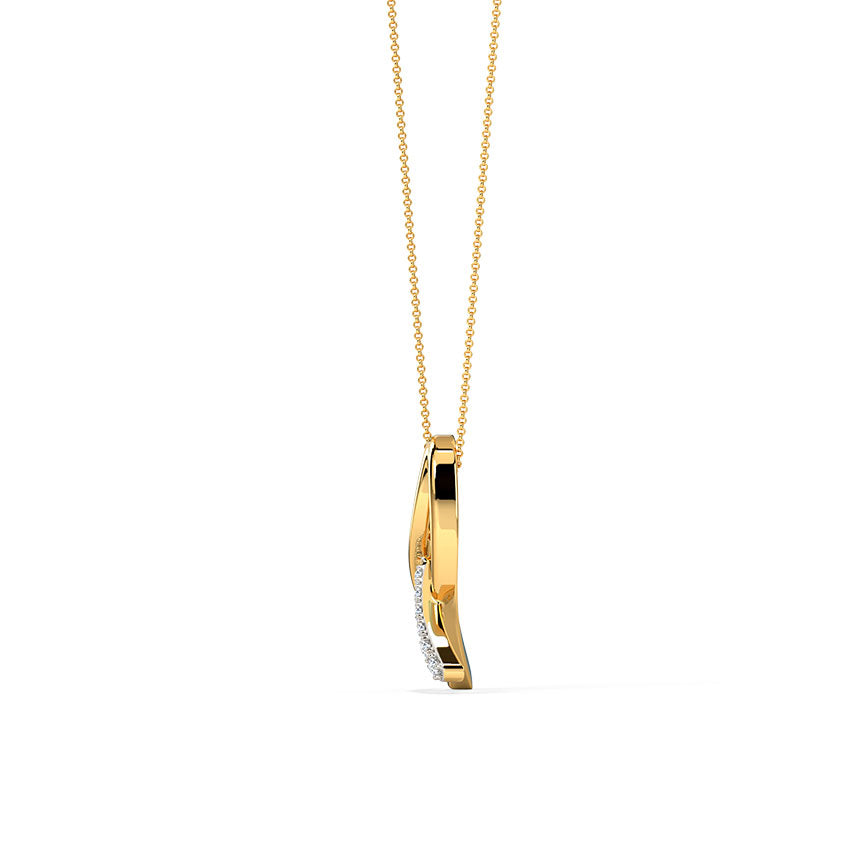 Ribbon Gold Diamond Pendant