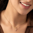 Dropping Leaf Gold Diamond Pendant