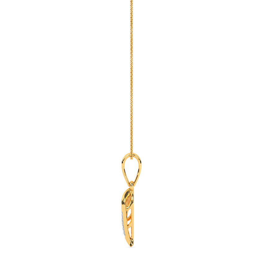 Leaf Gold Diamond Pendant