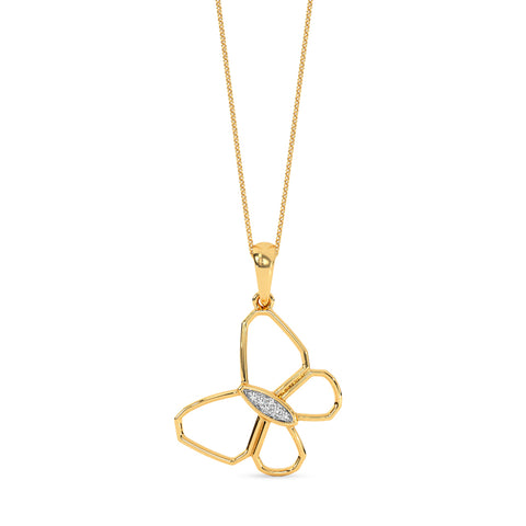 Butterfly Gold Diamond Pendant