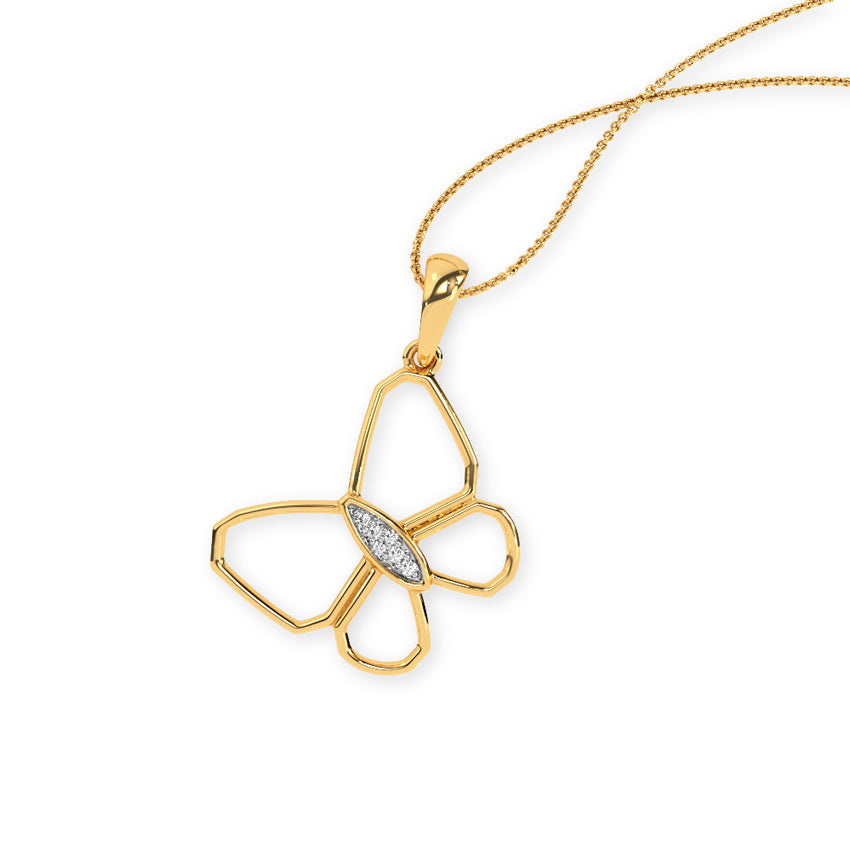 Butterfly Gold Diamond Pendant