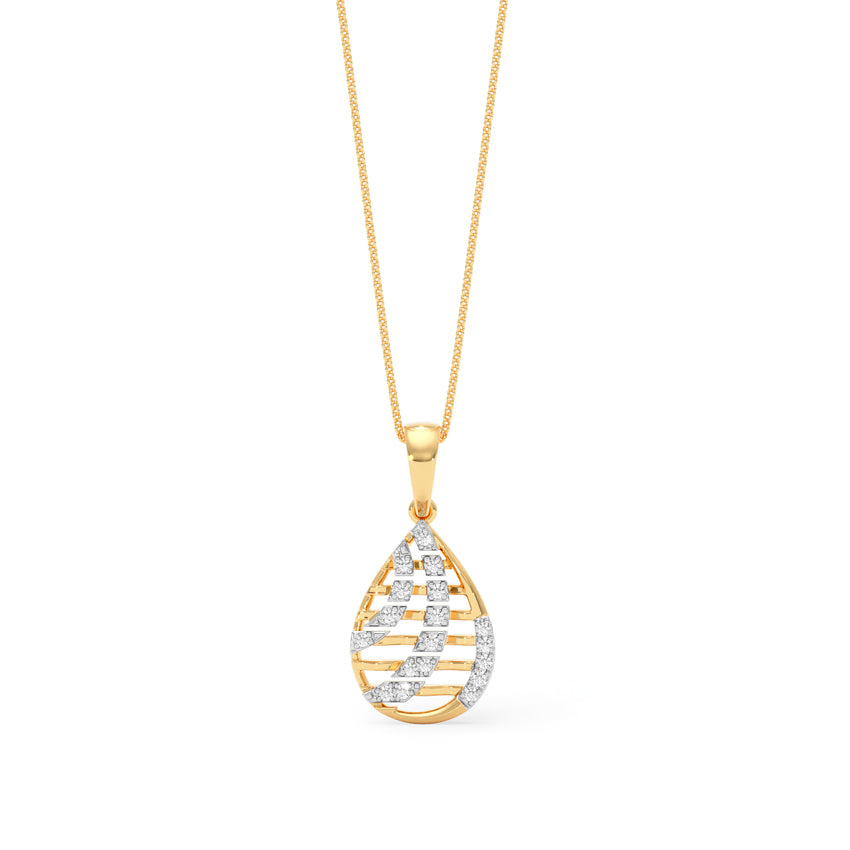 Teardrop Gold Diamond Pendant
