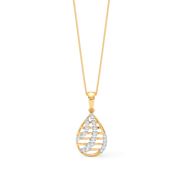 Teardrop Gold Diamond Pendant