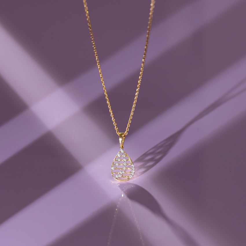 Teardrop Gold Diamond Pendant