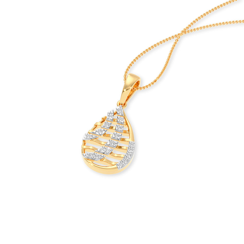 Teardrop Gold Diamond Pendant