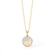 Circular Grid Gold Diamond Pendant