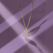 Circular Grid Gold Diamond Pendant