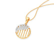 Circular Grid Gold Diamond Pendant