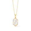 Hexagonal Lattice Gold Diamond Pendant