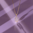 Hexagonal Lattice Gold Diamond Pendant