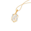 Hexagonal Lattice Gold Diamond Pendant