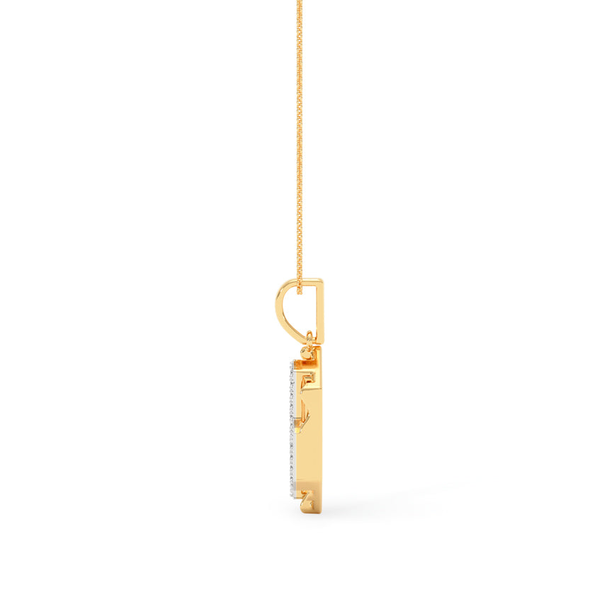 Hexagonal Lattice Gold Diamond Pendant
