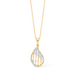Lattice Teardrop Gold Diamond Pendant