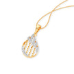 Lattice Teardrop Gold Diamond Pendant