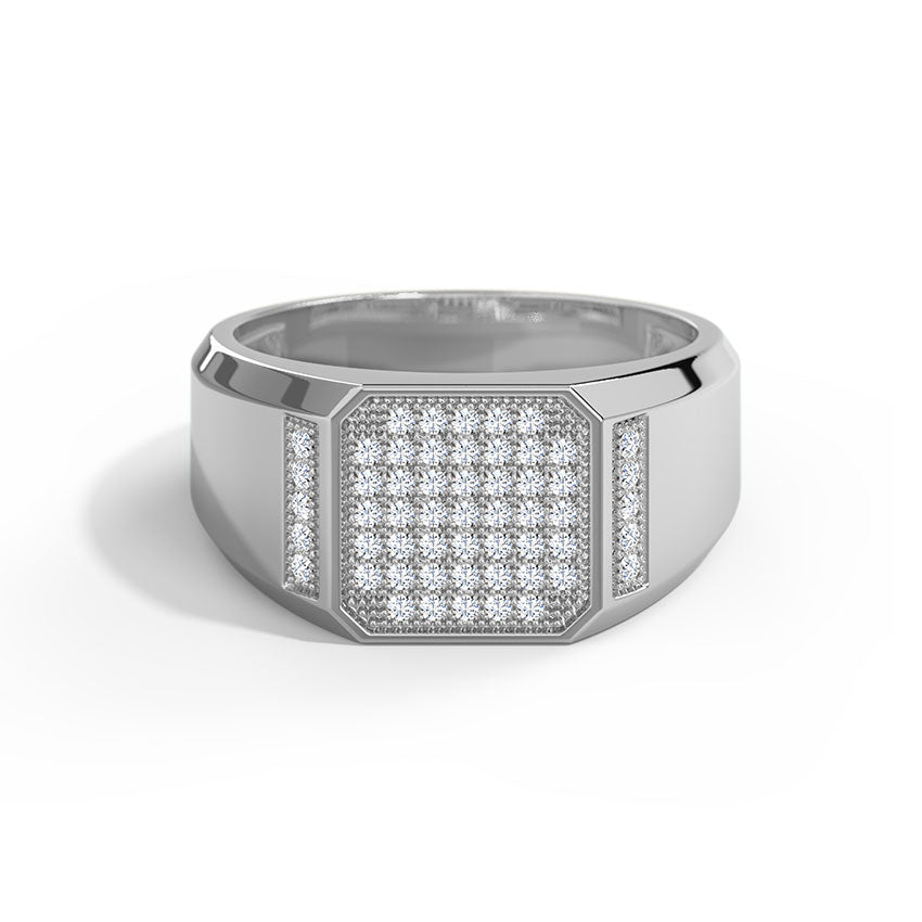 Grand Pave Square Men Diamond Ring
