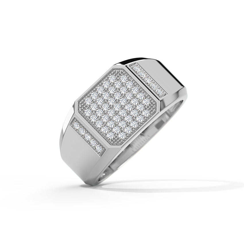 Grand Pave Square Men Diamond Ring