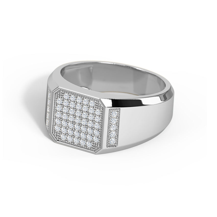 Grand Pave Square Men Diamond Ring