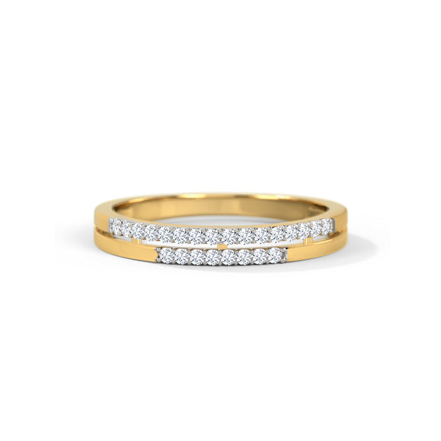 Twin Line Gold Diamond Ring