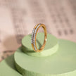 Twin Line Gold Diamond Ring