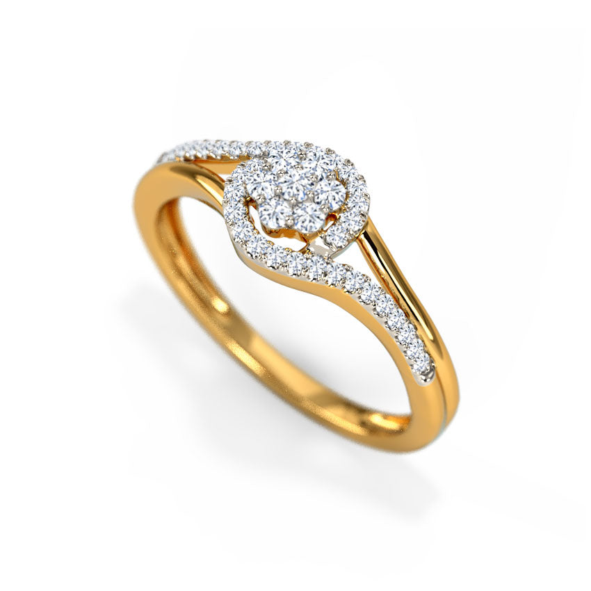 Cluster Gold Diamond Ring