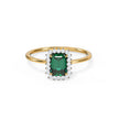 Green Stone Gold Diamond Ring Diana Style