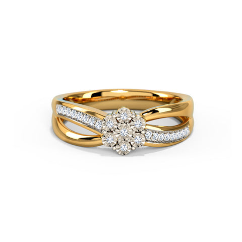 Blossom Flower Gold Diamond Ring