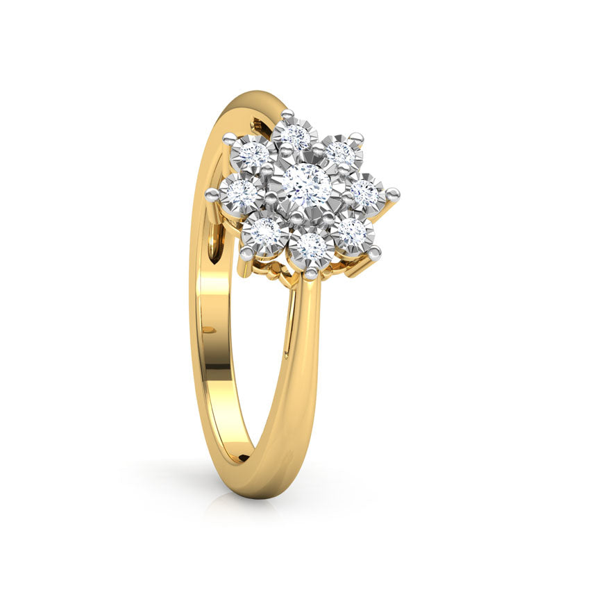 Flower Gold Diamond Ring